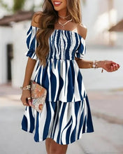 Load image into Gallery viewer, Sleeve Bohemian Printed Off Shoulder Mini Summer Dress

