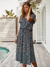 Load image into Gallery viewer, Beige Dots Print Midi Dress
