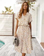 Load image into Gallery viewer, Beige Dots Print Midi Dress
