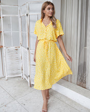 Load image into Gallery viewer, Beige Dots Print Midi Dress
