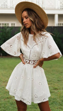 Load image into Gallery viewer, Simple Hollow Out Lace Mini Dress
