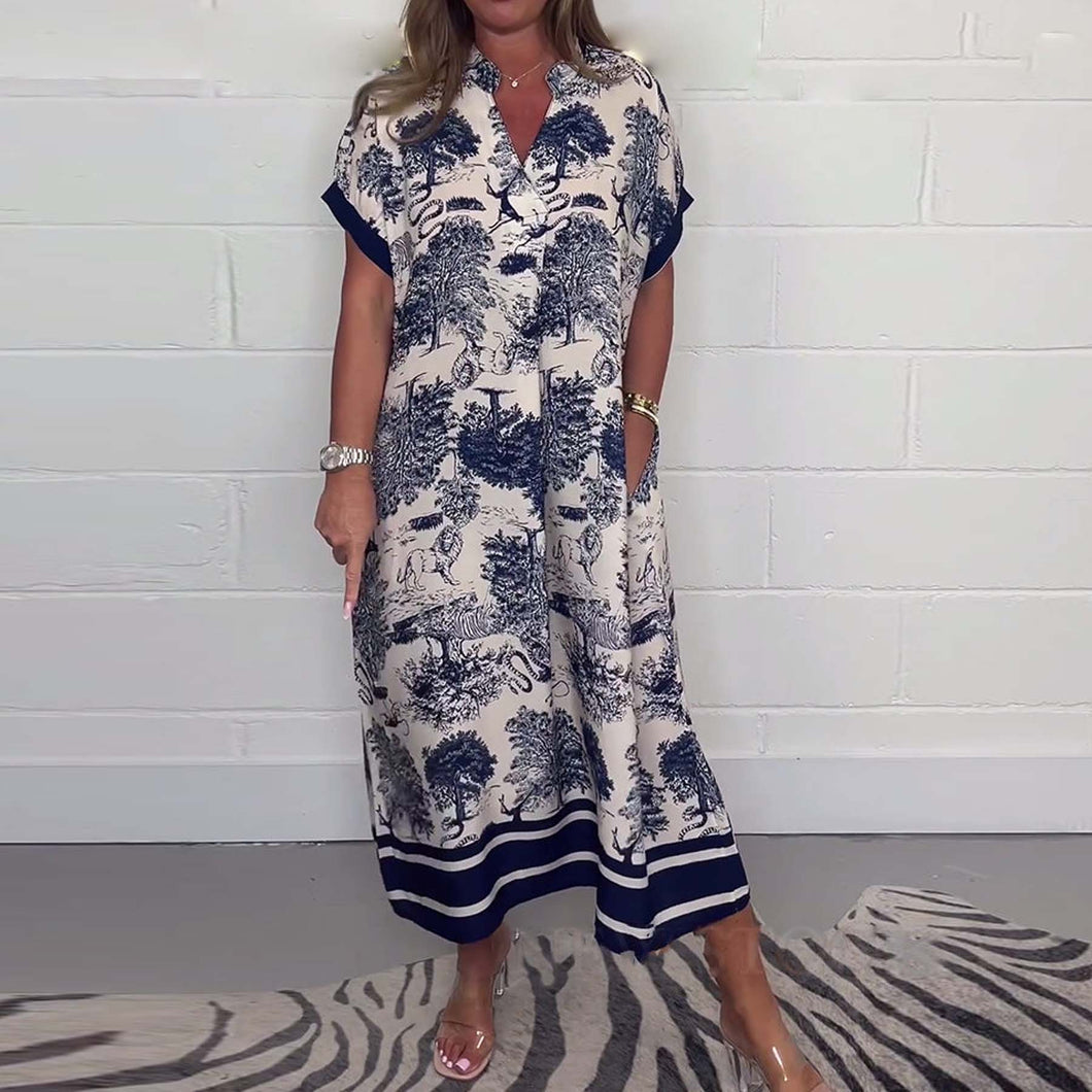 Print Loose Print Midi Dress