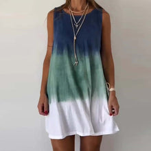 Load image into Gallery viewer, Casual Gradient Print Tie Dye Sleeveless Mini Dress
