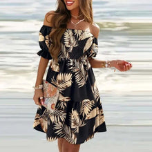 Load image into Gallery viewer, Sleeve Bohemian Printed Off Shoulder Mini Summer Dress
