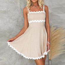 Load image into Gallery viewer, Contrast Trim Square Neck Mini Dress
