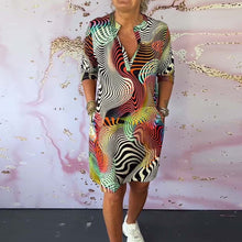 Load image into Gallery viewer, Printed Short Sleeve Mini Dress
