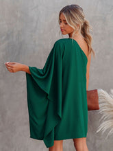 Load image into Gallery viewer, Single Shoulder Kimono Sleeve Mini Dress
