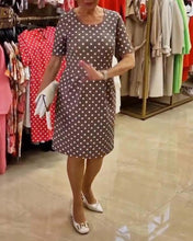 Load image into Gallery viewer, Brown Print Short Sleeve Mini Dress
