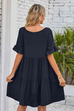 Load image into Gallery viewer, V-Neck Flounce Sleeve Tiered Dress

