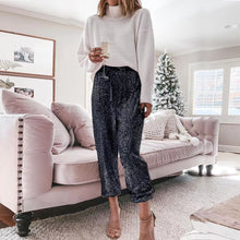 Load image into Gallery viewer, Gold Sequins Party Pants
