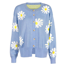 Load image into Gallery viewer, Orange Daisy Print Long Sleeve Cardigan
