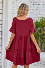 Load image into Gallery viewer, V-Neck Flounce Sleeve Tiered Dress
