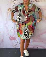 Load image into Gallery viewer, Printed Short Sleeve Mini Dress
