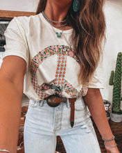 Load image into Gallery viewer, Cotton Peace Wreath Logo Loose T-shirt
