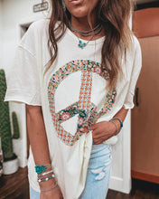 Load image into Gallery viewer, Cotton Peace Wreath Logo Loose T-shirt
