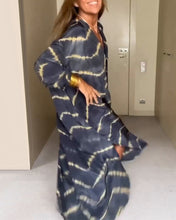 Load image into Gallery viewer, Print Buttons Down Loose Maxi Dress
