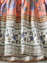 Load image into Gallery viewer, Pink Print Tiered Maxi Dress
