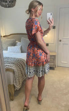 Load image into Gallery viewer, Pink Floral Print Mini Dress Sundress
