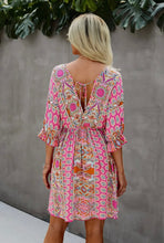 Load image into Gallery viewer, V-neck Empired Printed Mini Dress
