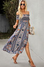 Load image into Gallery viewer, Off-Shoulder Frill Trim Split Dress
