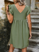 Load image into Gallery viewer, Ruffled Button Up Cap Sleeve Dress
