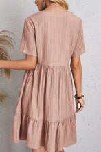 Load image into Gallery viewer, Ruched V-Neck Short Sleeve Mini Dress
