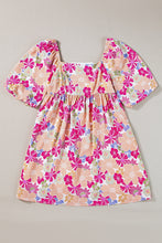 Load image into Gallery viewer, Printed Square Neck Half Sleeve Mini Dress
