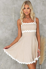 Load image into Gallery viewer, Contrast Trim Square Neck Mini Dress
