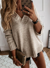 Load image into Gallery viewer, Brown V-neck Sweater
