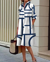 Load image into Gallery viewer, Collar Print Button Down Mini Dress
