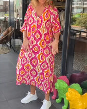 Load image into Gallery viewer, Printed Half Sleeve Loose Midi Dress
