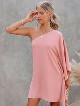 Load image into Gallery viewer, Single Shoulder Kimono Sleeve Mini Dress
