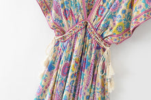 Load image into Gallery viewer, Boho Floral Peacock Print Long Dress
