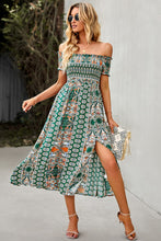 Load image into Gallery viewer, Off-Shoulder Frill Trim Split Dress
