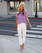 Load image into Gallery viewer, Ruffled Sleeves Denim Coat Women Solid Color Casual Turndown Collar Vest Shirt
