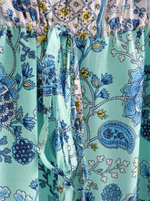 Load image into Gallery viewer, Blue Floral Print Mini Dress Sundress
