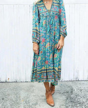 Load image into Gallery viewer, Boho Long Sleeves Floral Loose Midi Dress
