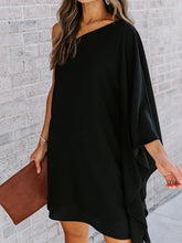 Load image into Gallery viewer, Single Shoulder Kimono Sleeve Mini Dress
