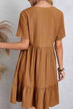 Load image into Gallery viewer, Ruched V-Neck Short Sleeve Mini Dress
