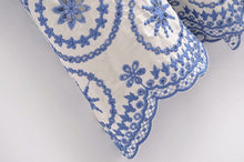 Load image into Gallery viewer, Blue Embroidery Hollow Out Midi Dress
