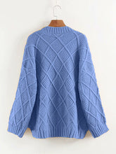 Load image into Gallery viewer, Blue Pockets Buttons Long Sleeve Oversize Cardigan Sweater
